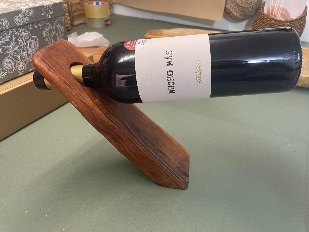 Floating Wine Holder — Almond Wood